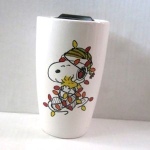 Stoneware Modern Gourmet Foods Peanuts Snoopy Christmas Lights Ceramic Tumbler